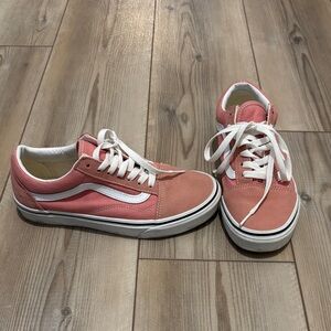 Vans Women's Pink and White Sneakers